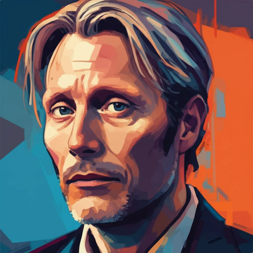 Artistic portrait of Mads Mikkelsen