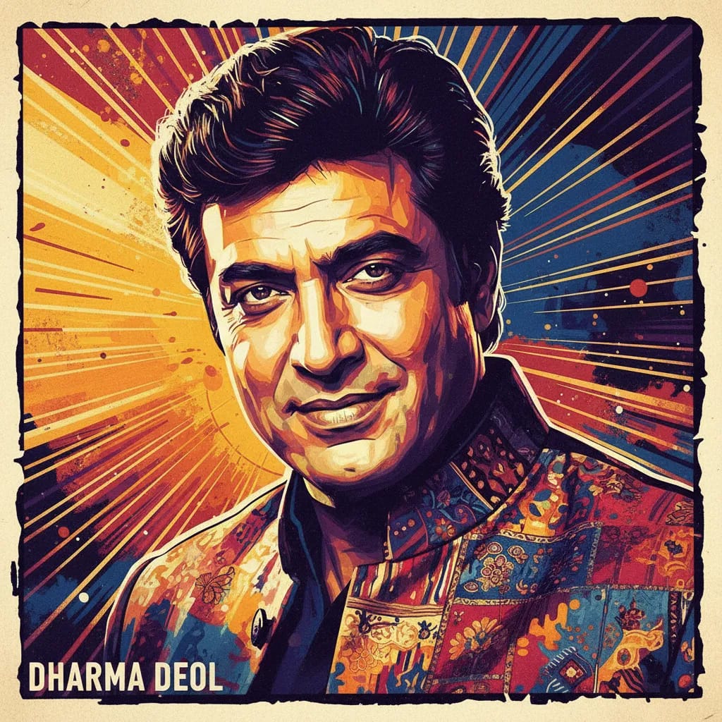 Artistic portrait of Dharmendra