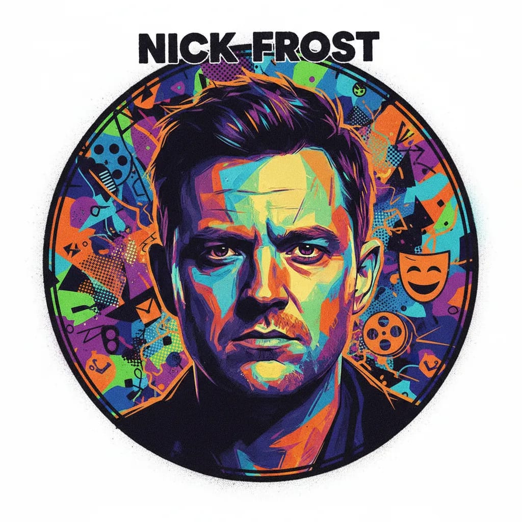Artistic portrait of Nick Frost