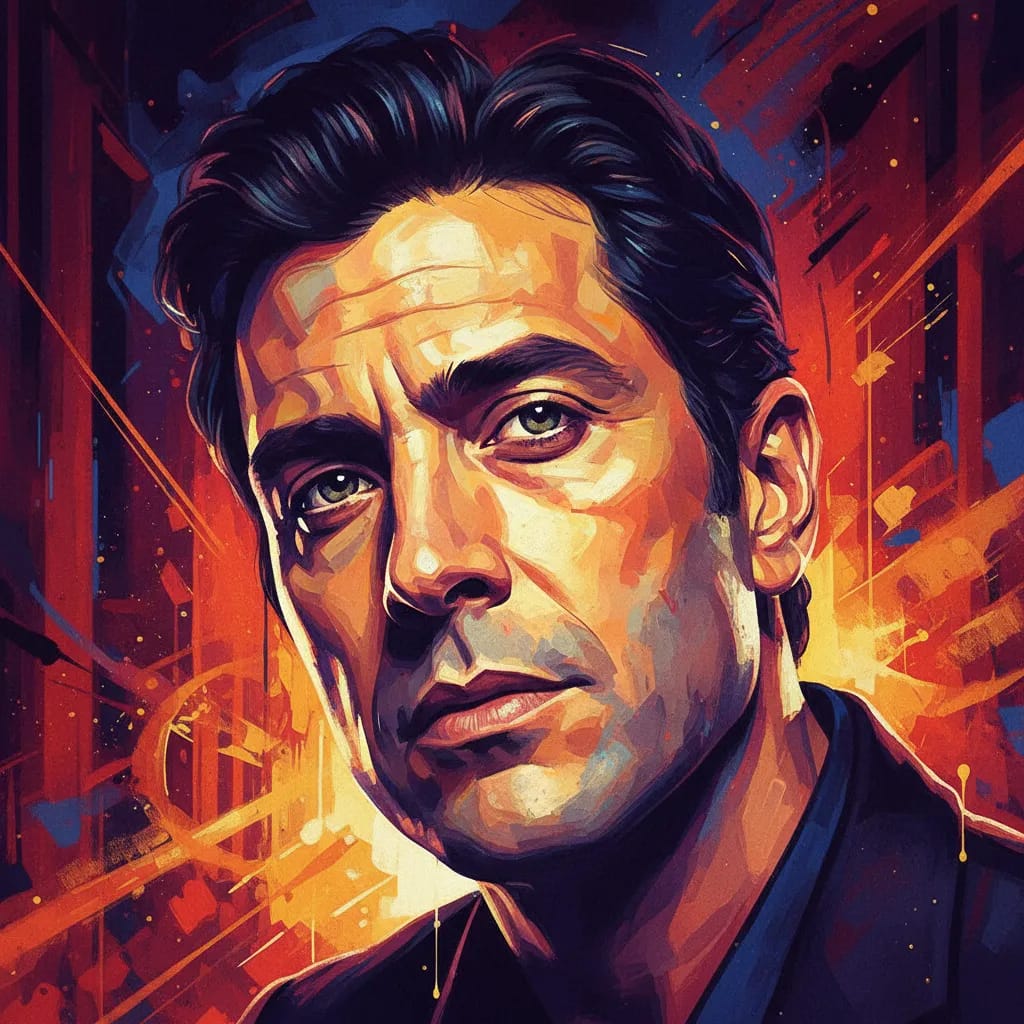 Artistic portrait of Daniel Giménez Cacho