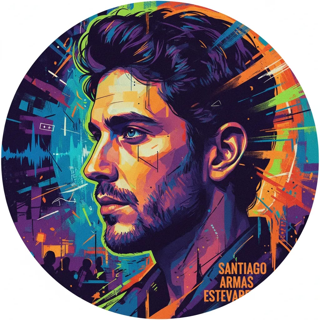 Artistic portrait of Santiago Armas Estevarena