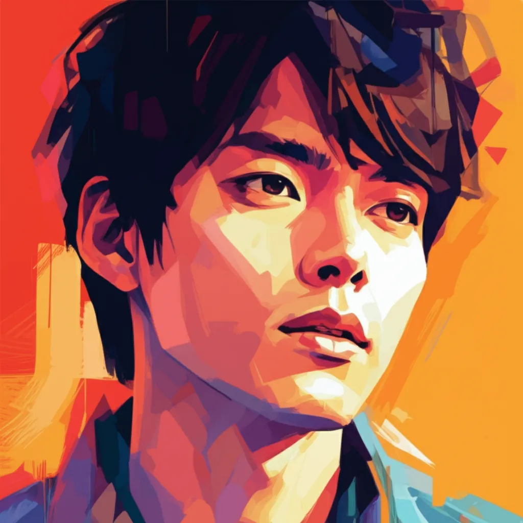 Artistic portrait of Won Bin