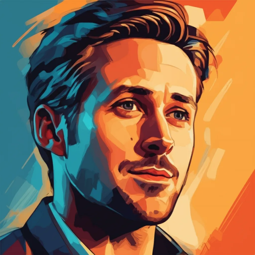 Artistic portrait of Ryan Gosling