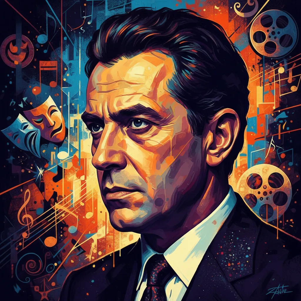 Artistic portrait of Jerzy Kosinski