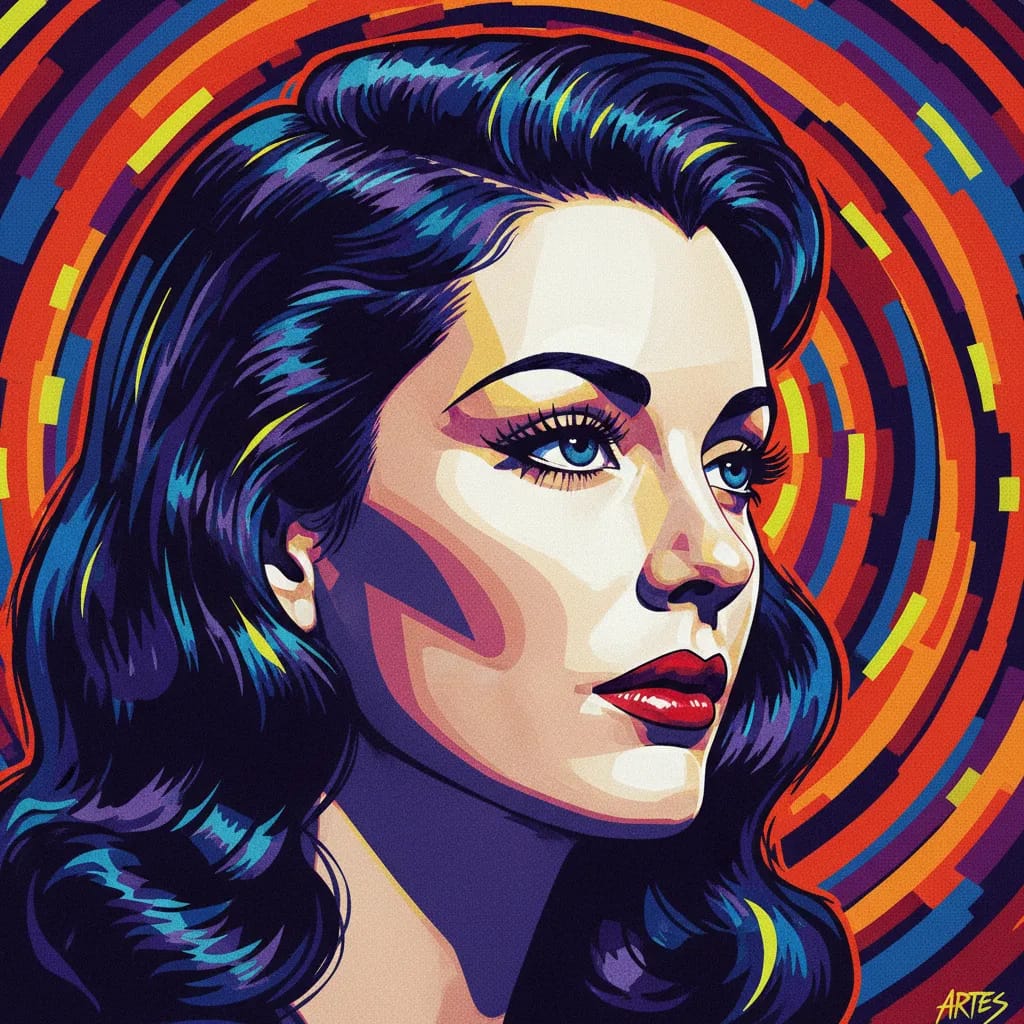 Artistic portrait of Simone Simon