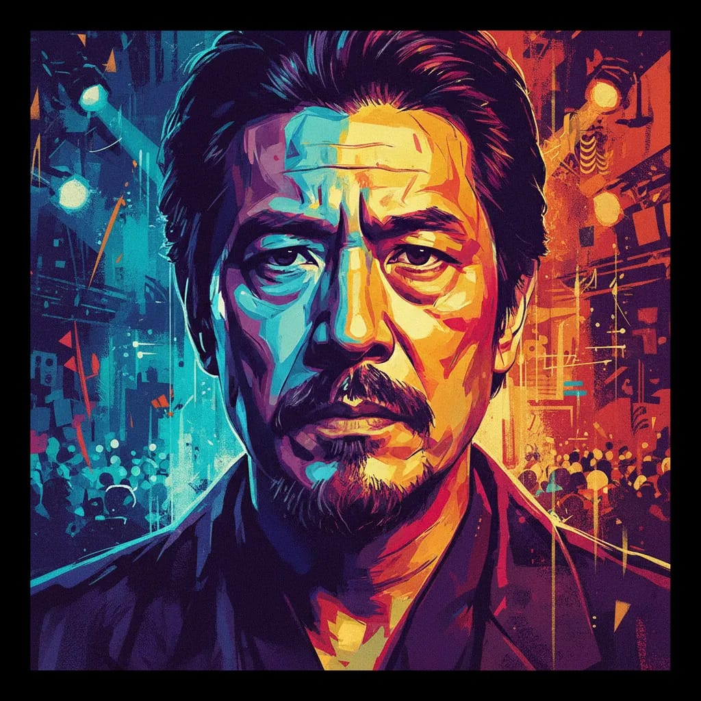 Artistic portrait of Tsutomu Yamazaki