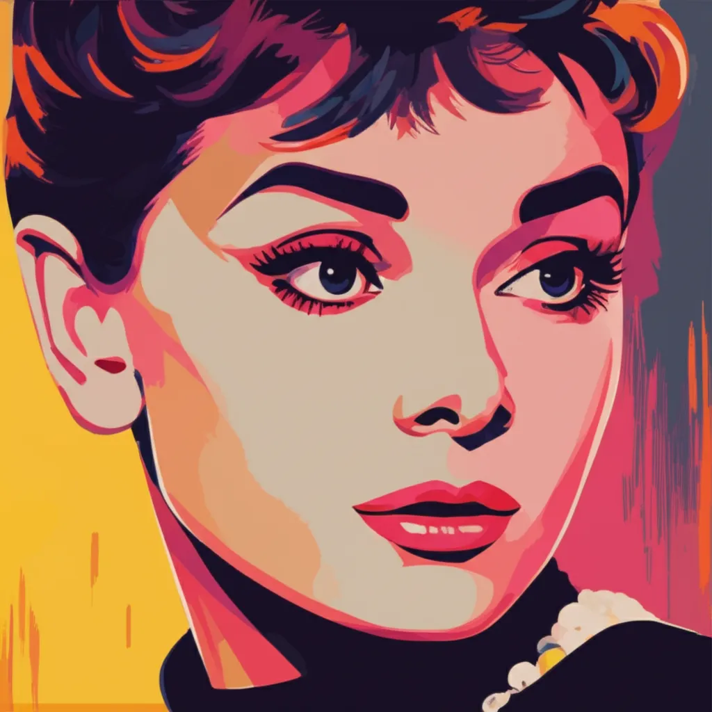 Artistic portrait of Audrey Hepburn