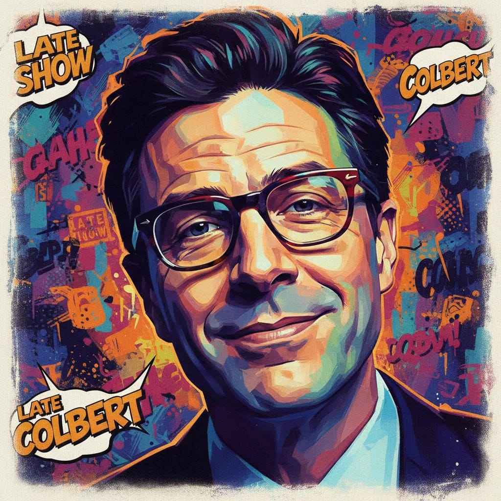 Artistic portrait of Stephen Colbert