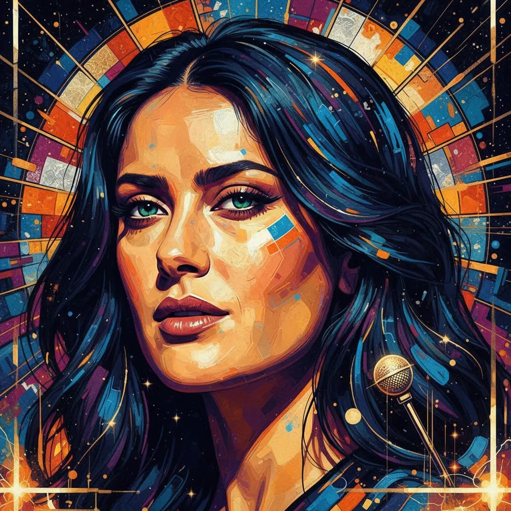 Artistic portrait of Salma Hayek