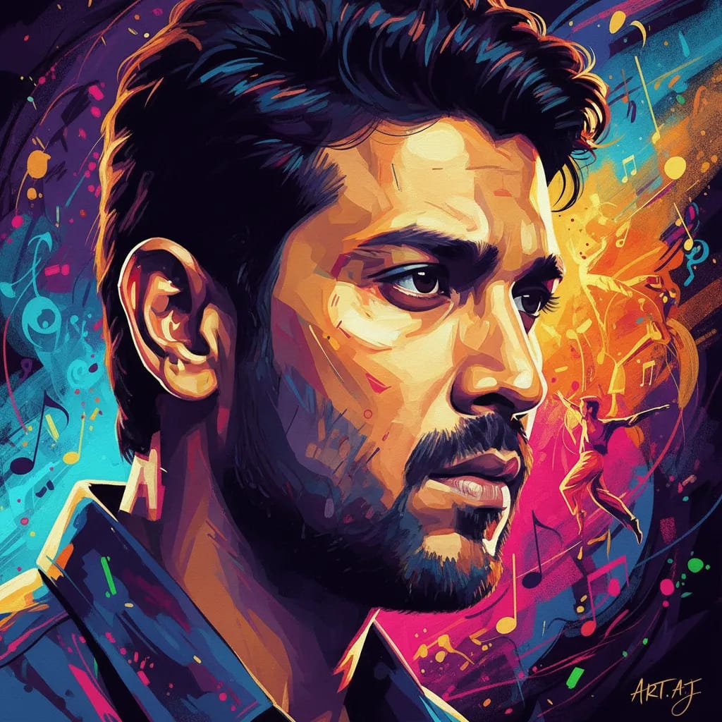 Artistic portrait of Allu Arjun