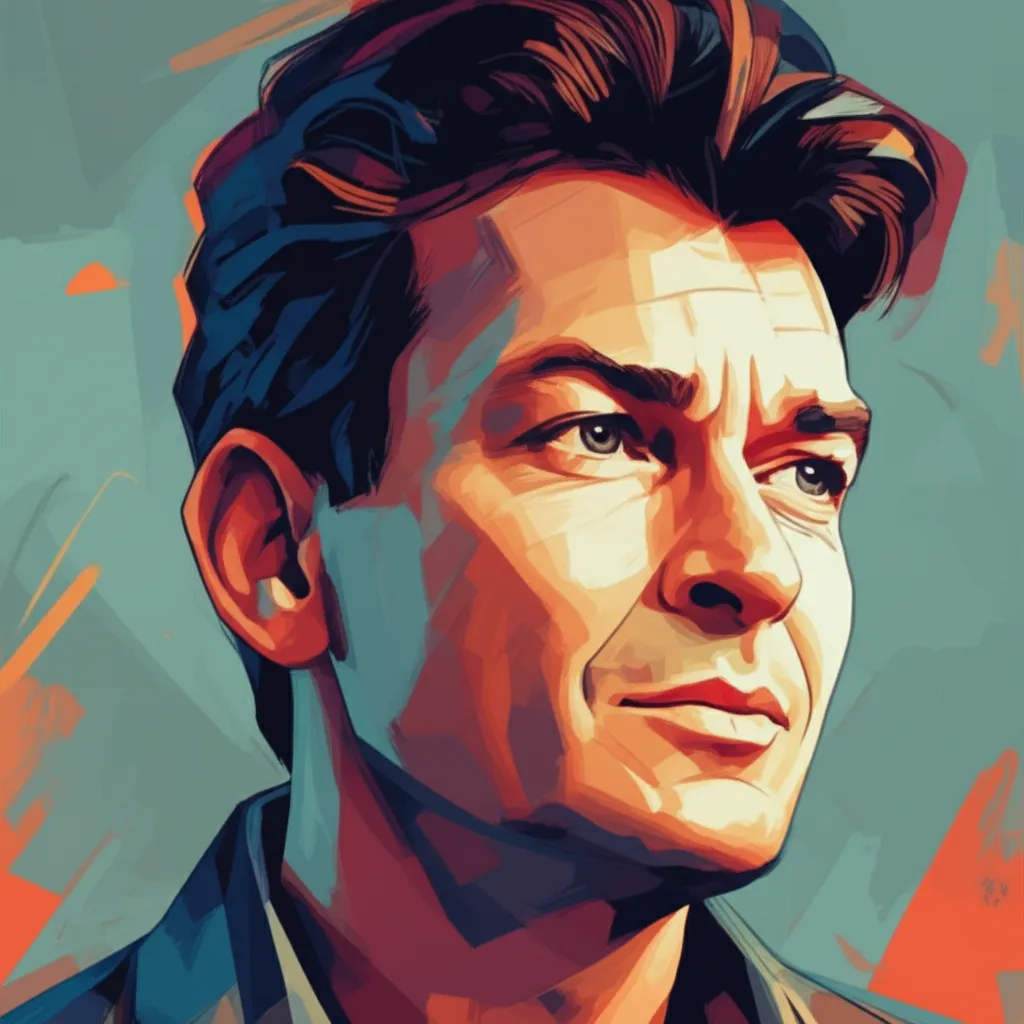 Artistic portrait of Charlie Sheen