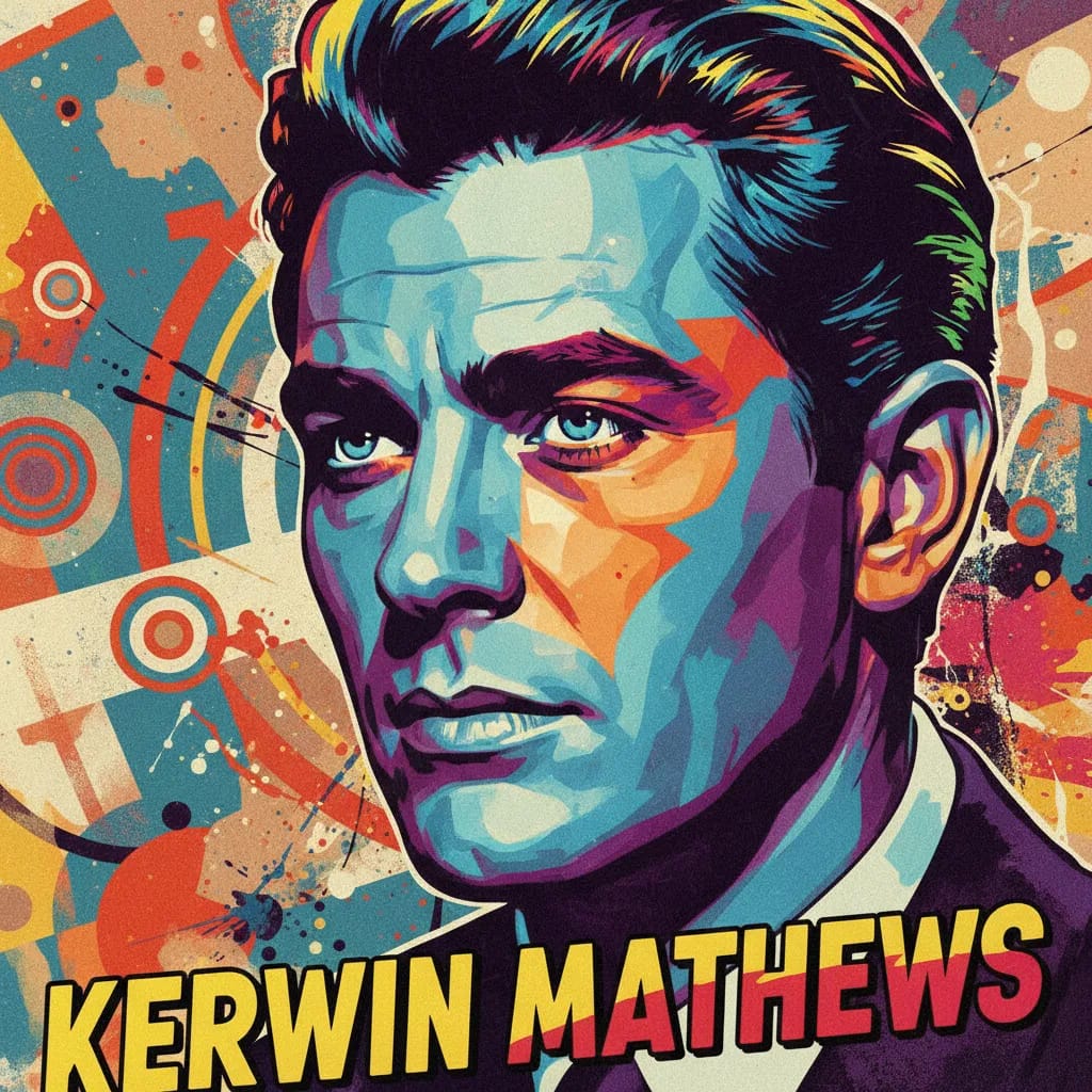 Artistic portrait of Kerwin Mathews