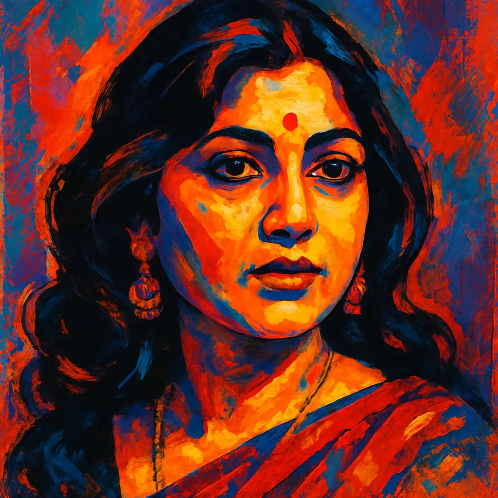 Artistic portrait of Moushumi Chatterjee