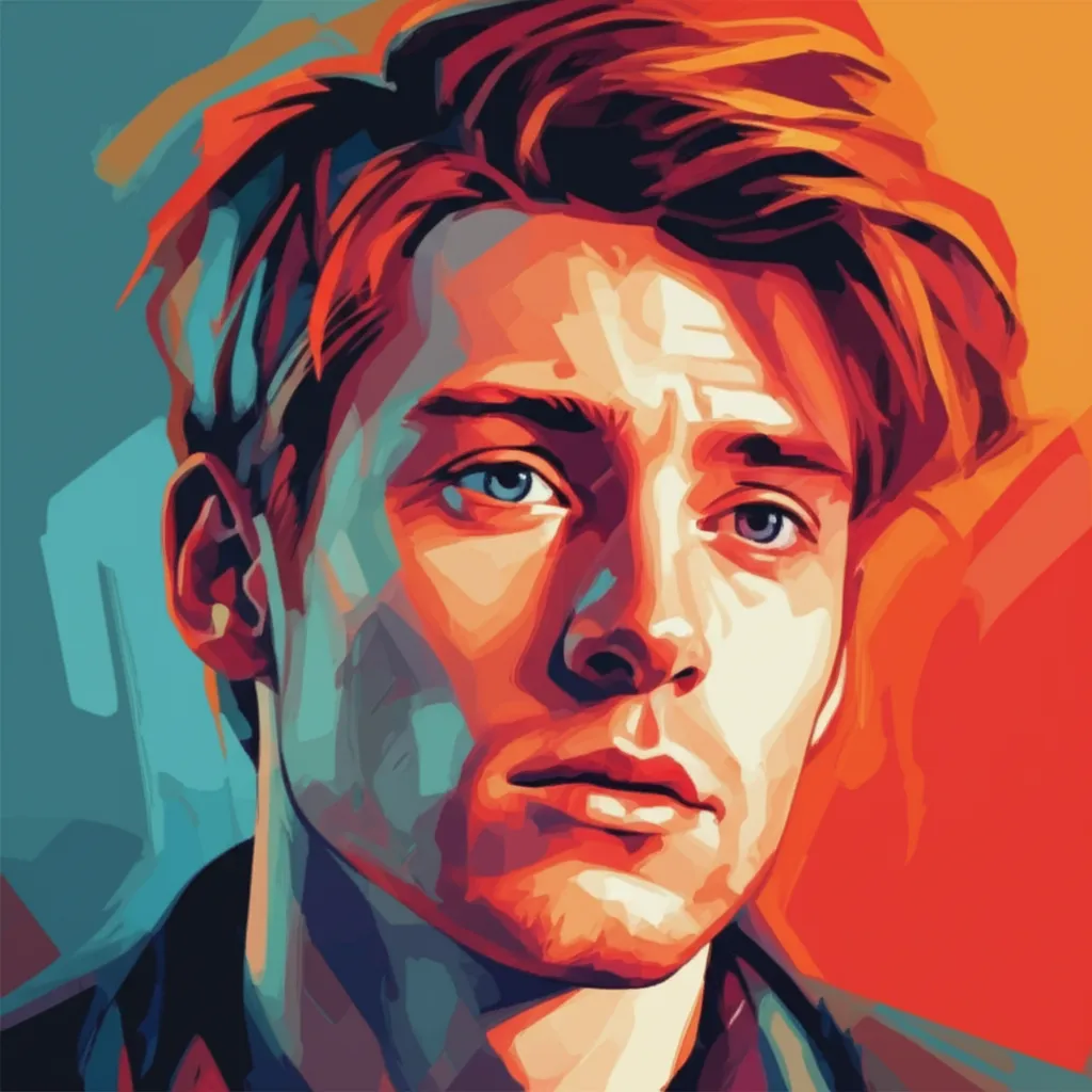 Artistic portrait of Domhnall Gleeson