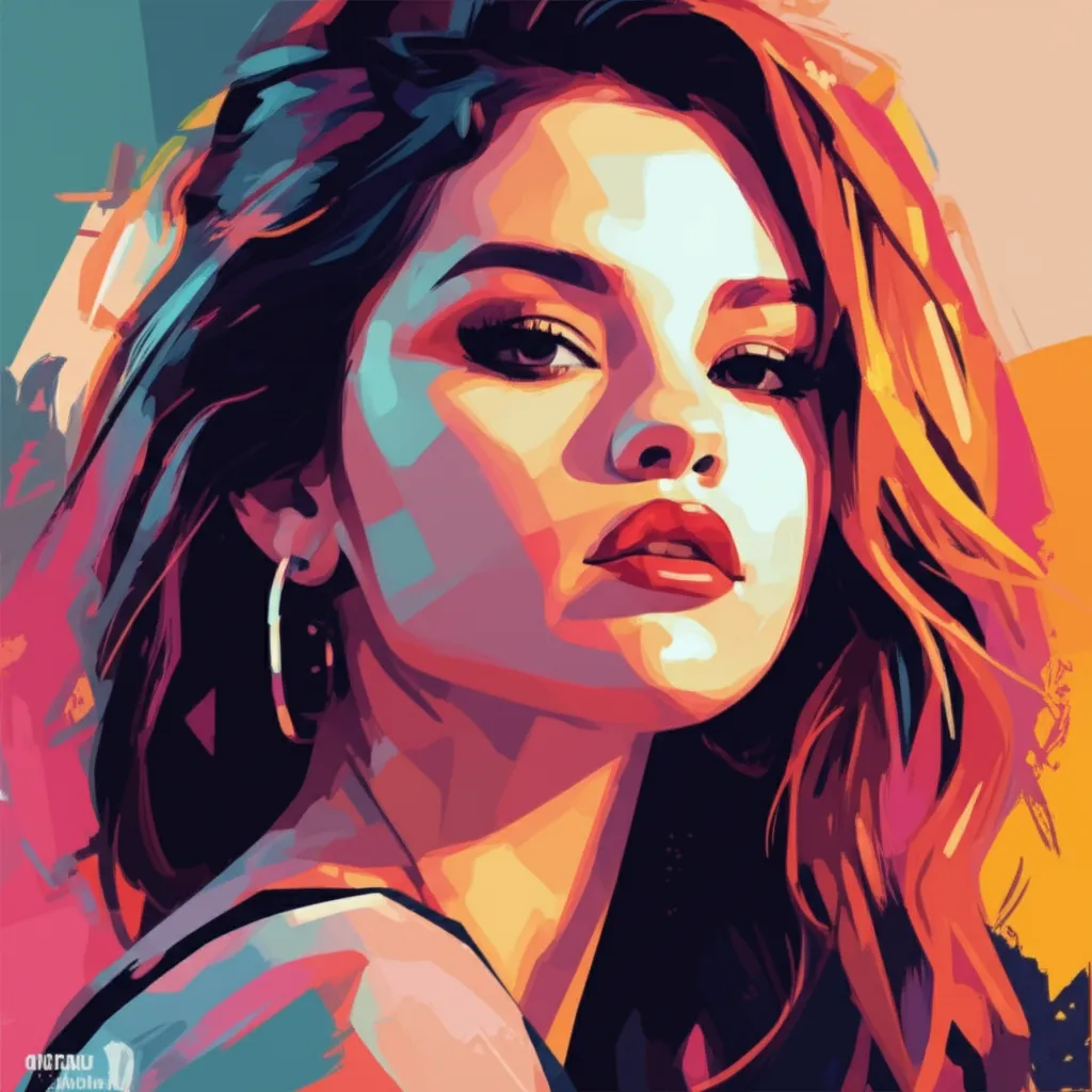 Artistic portrait of Selena Gomez