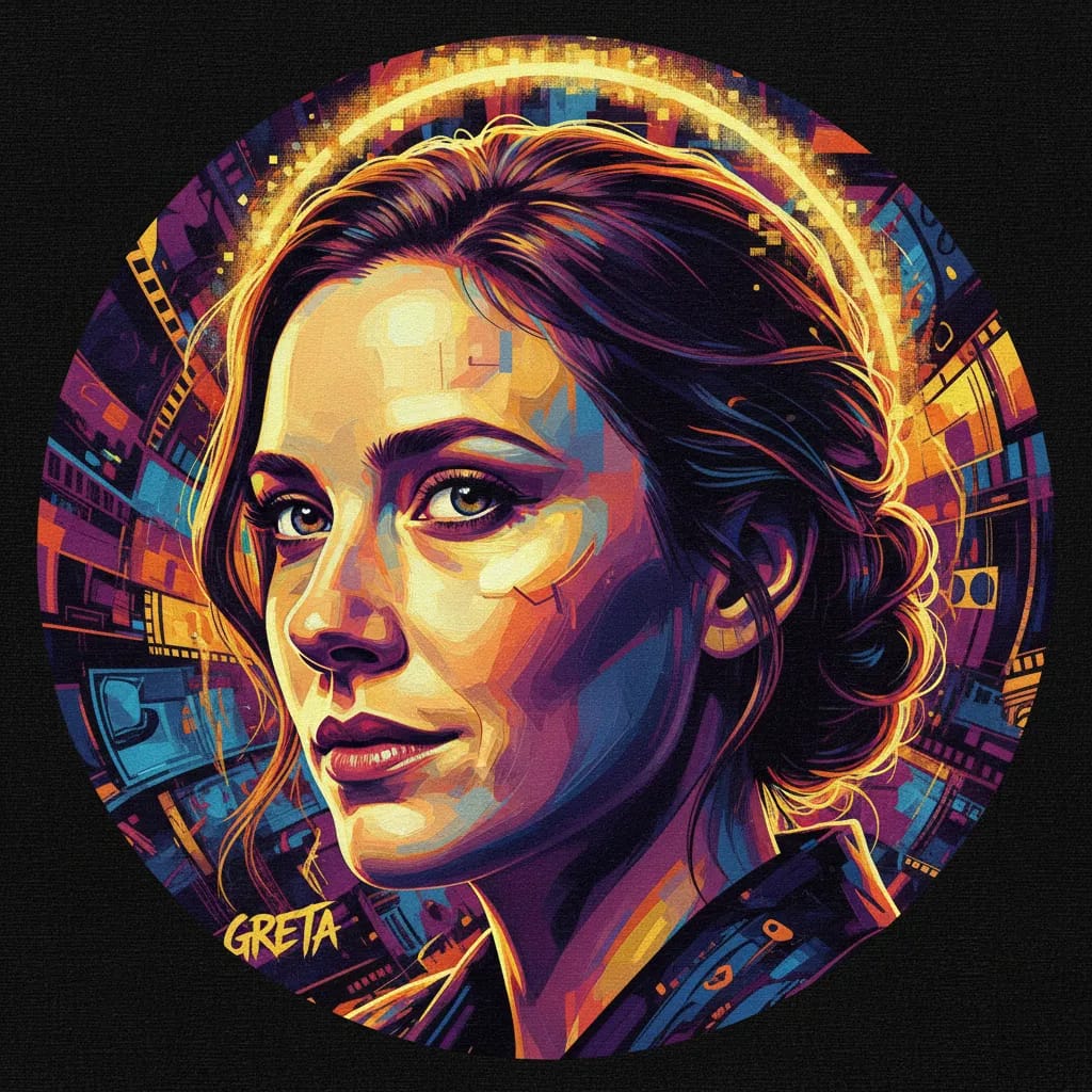 Artistic portrait of Greta Gerwig