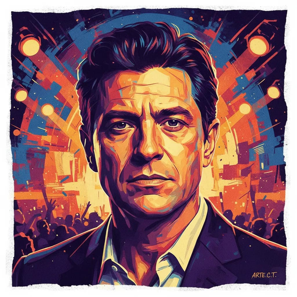 Artistic portrait of César Troncoso