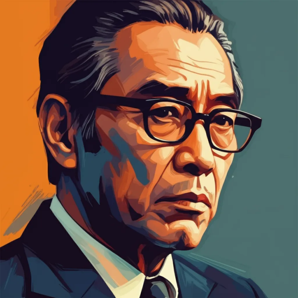 Artistic portrait of Tatsuya Nakadai