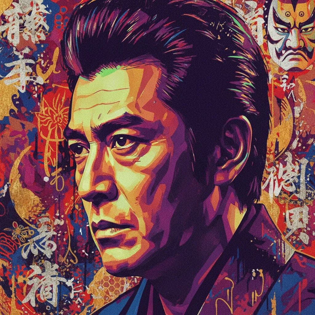 Artistic portrait of Ken Ogata