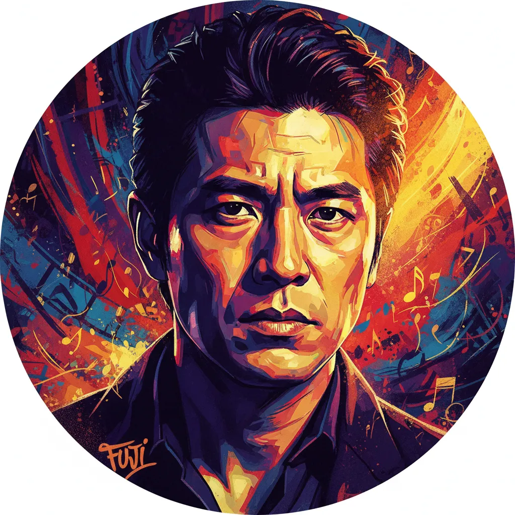 Artistic portrait of Tatsuya Fuji
