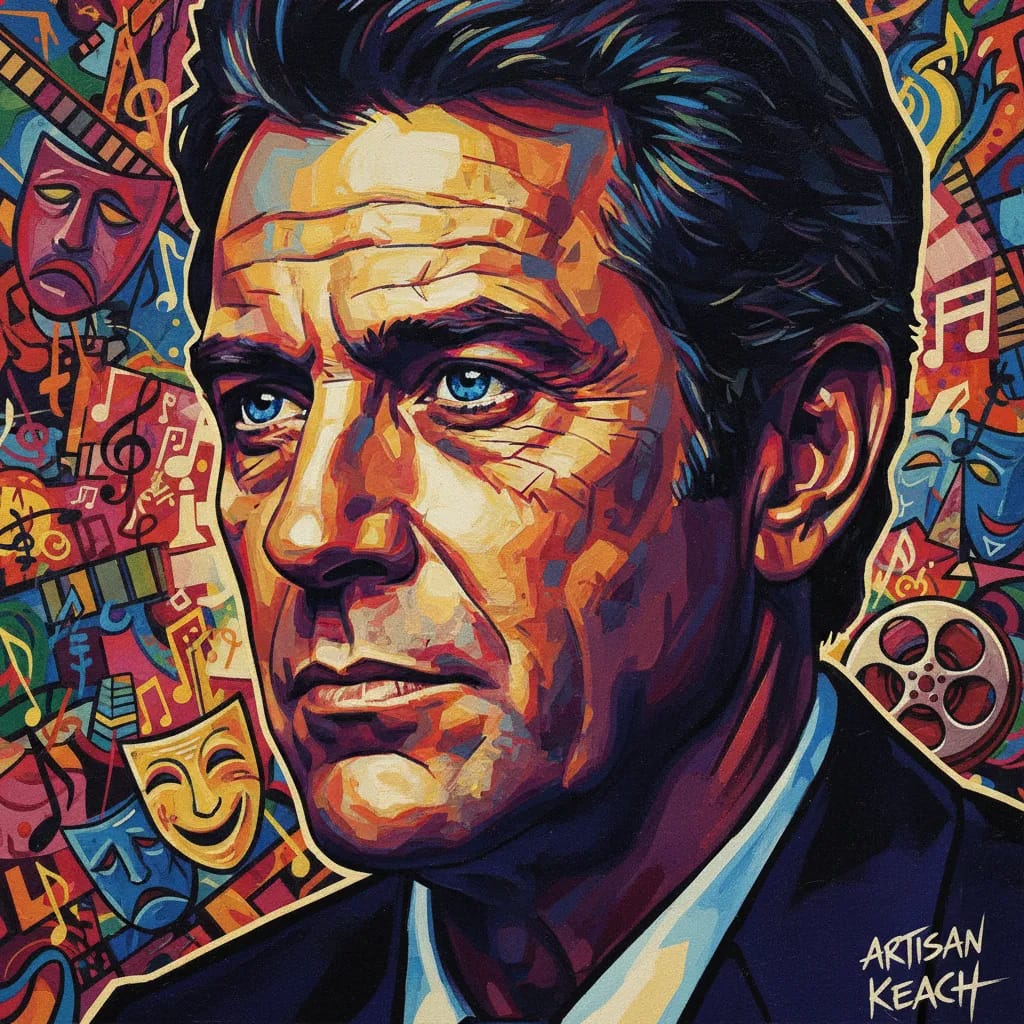 Artistic portrait of Stacy Keach