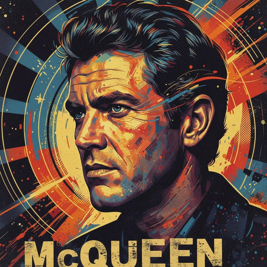 Artistic portrait of Steve McQueen