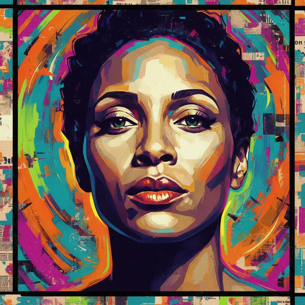 Artistic portrait of Gloria Reuben