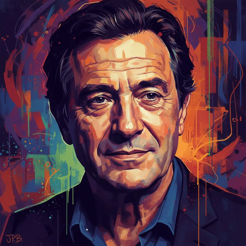 Artistic portrait of Jean-Pierre Bacri