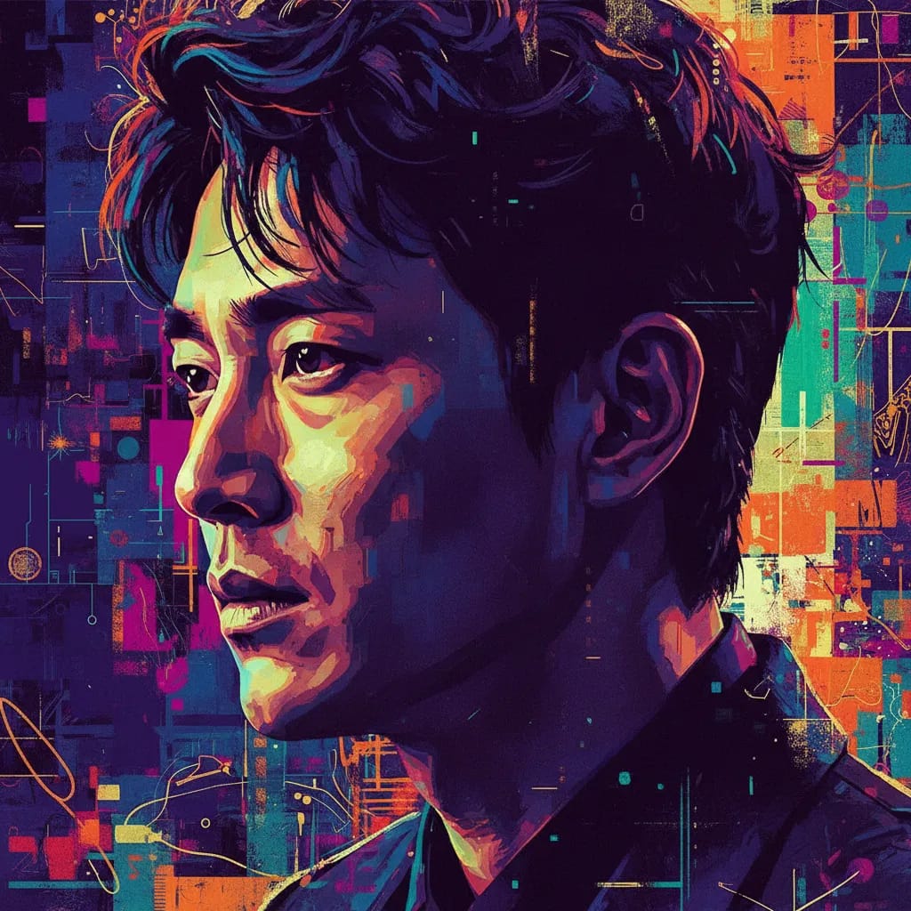 Artistic portrait of Shin Ha-kyun
