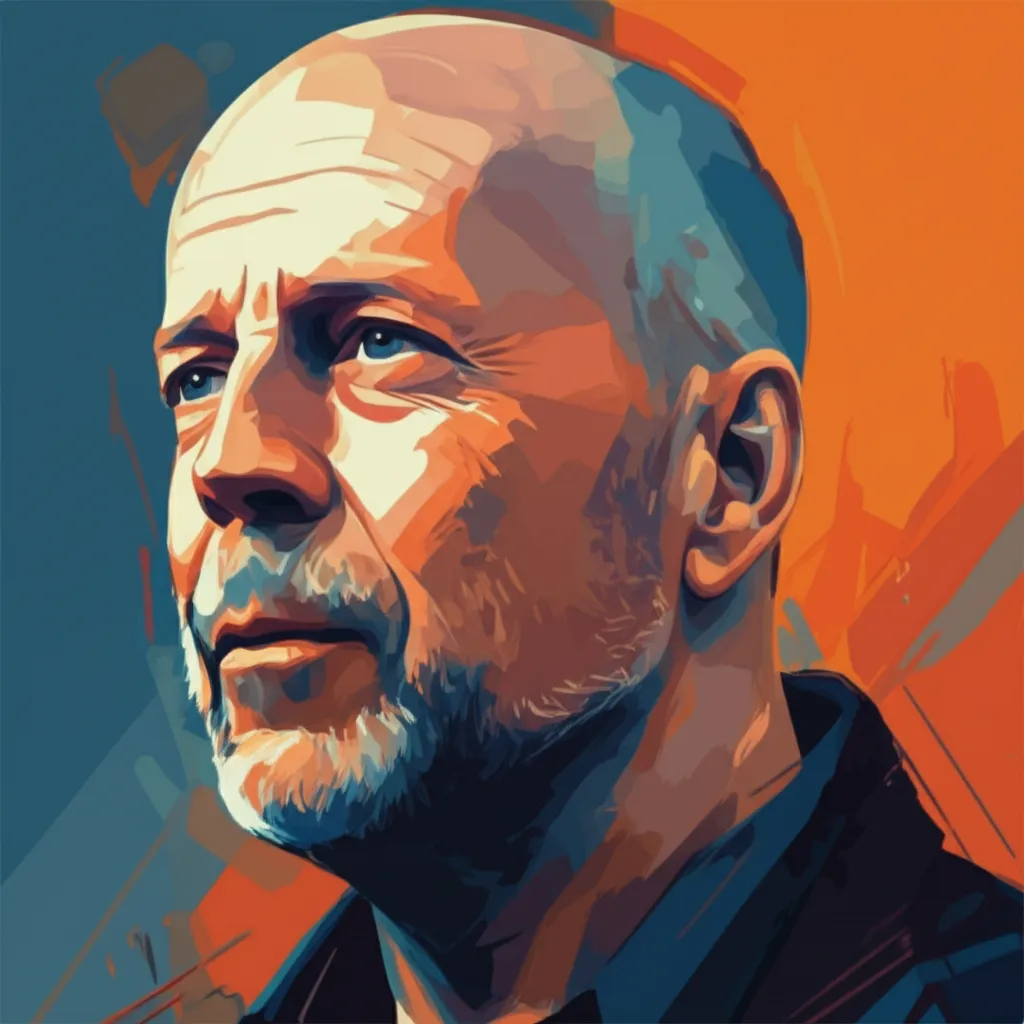 Artistic portrait of Bruce Willis