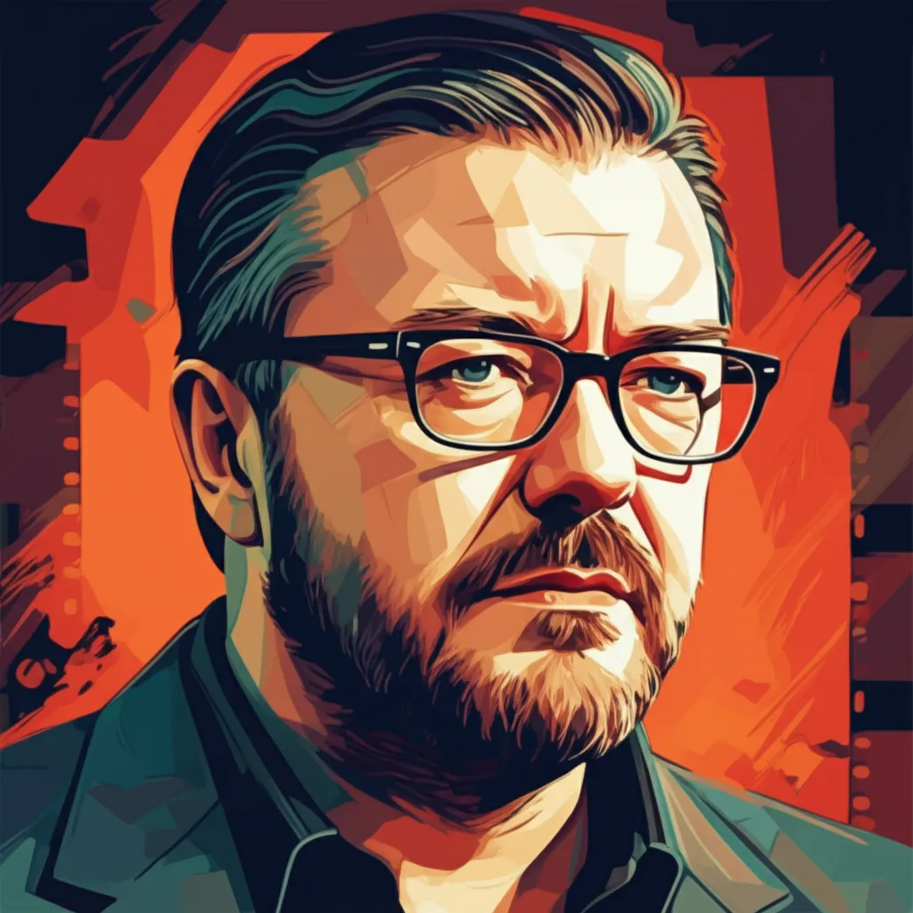 Artistic portrait of Ricky Gervais