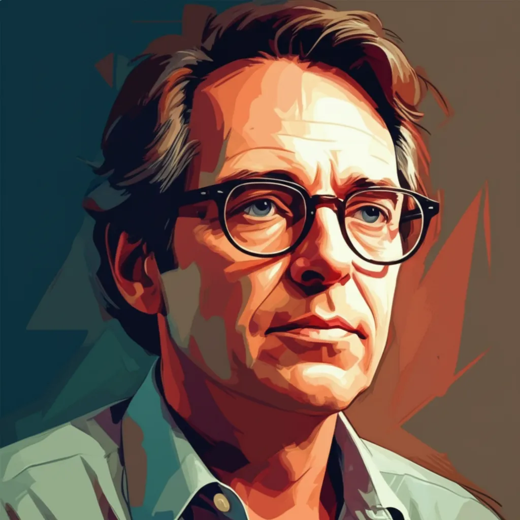 Artistic portrait of Michael Crichton