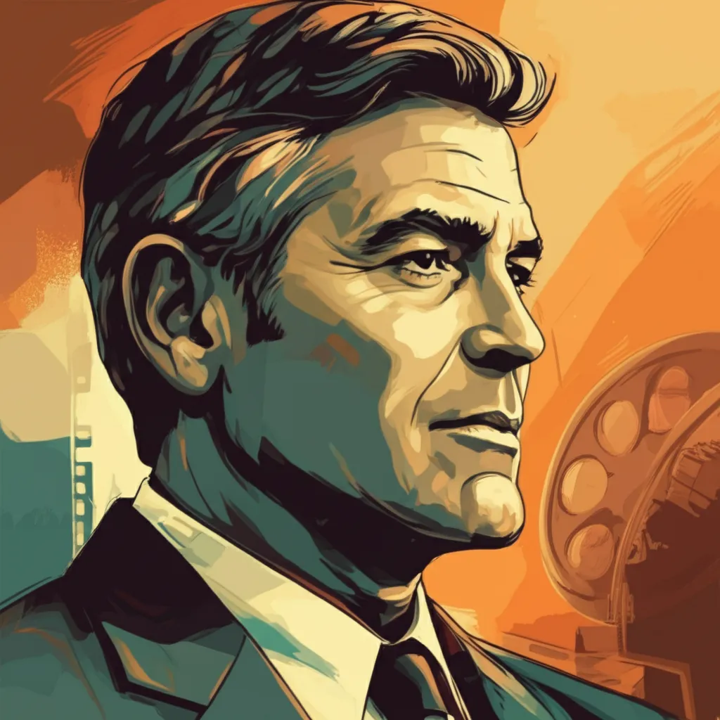 Artistic portrait of George Clooney