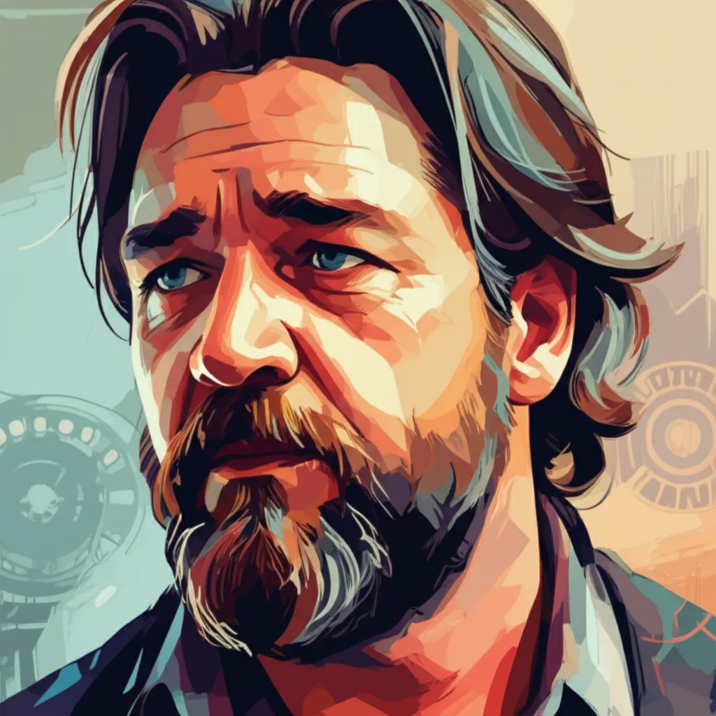 Artistic portrait of Russell Crowe