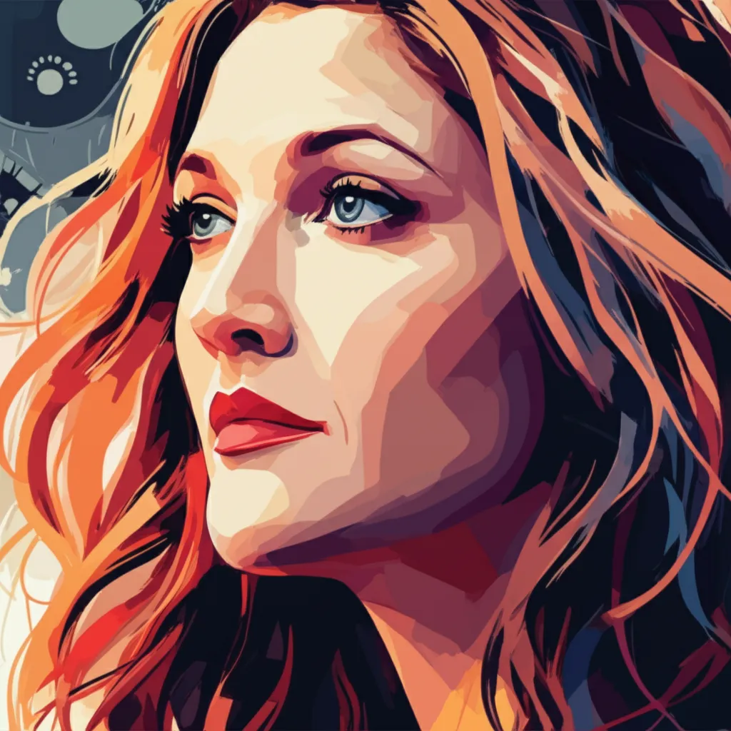 Artistic portrait of Drew Barrymore