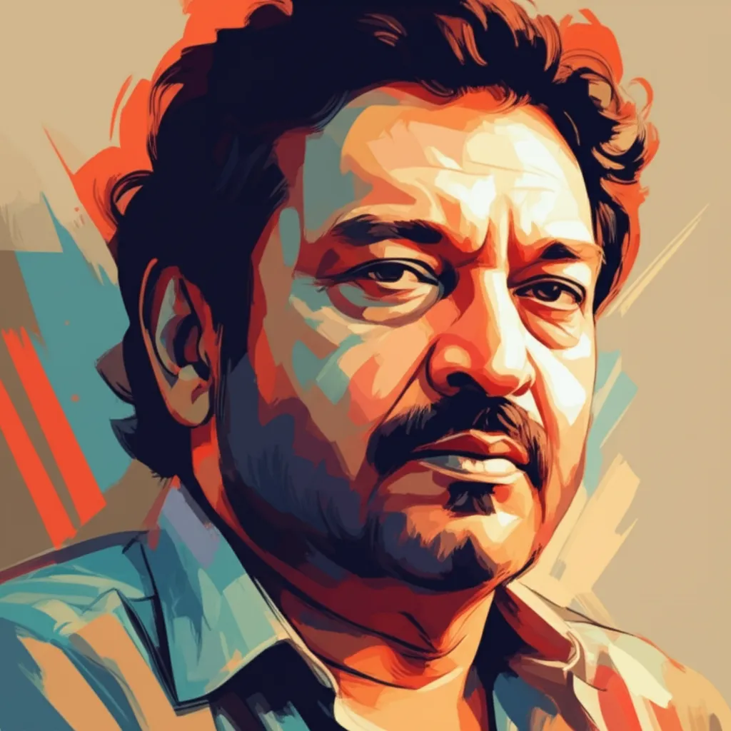 Artistic portrait of Mahesh Manjrekar