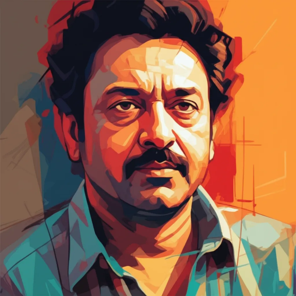 Artistic portrait of Subhash Kapoor