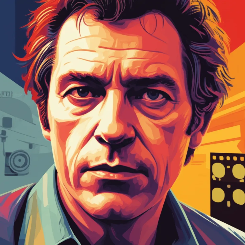 Artistic portrait of Alex Cox