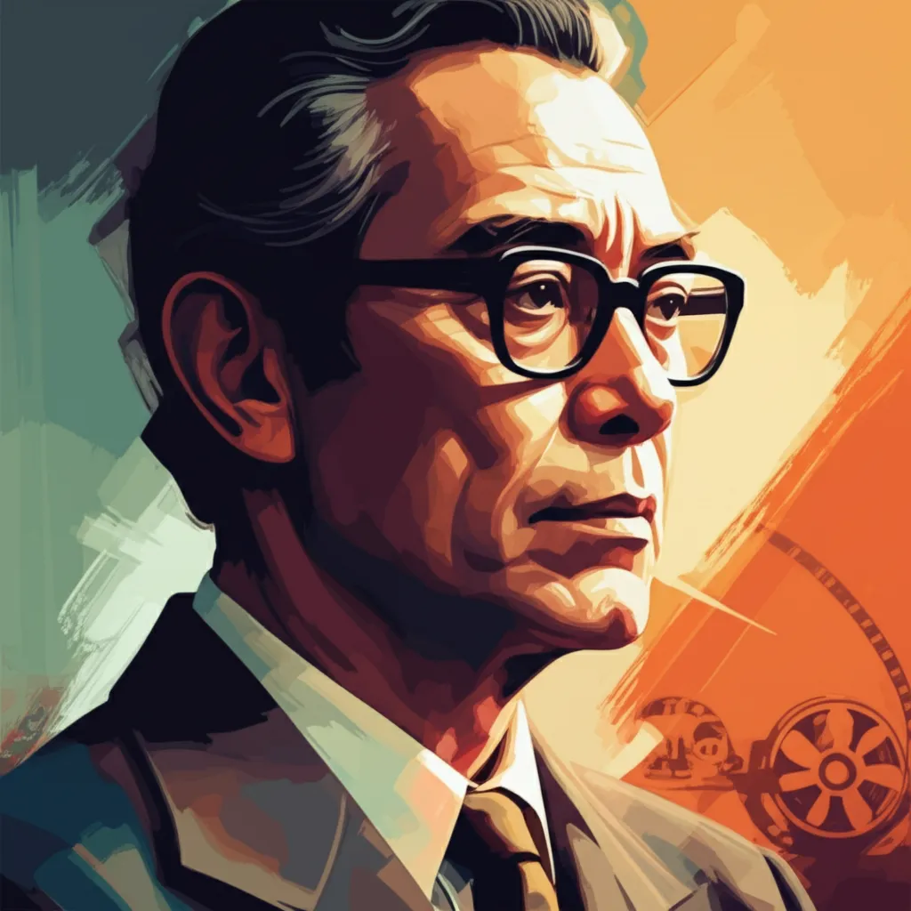Artistic portrait of James Clavell