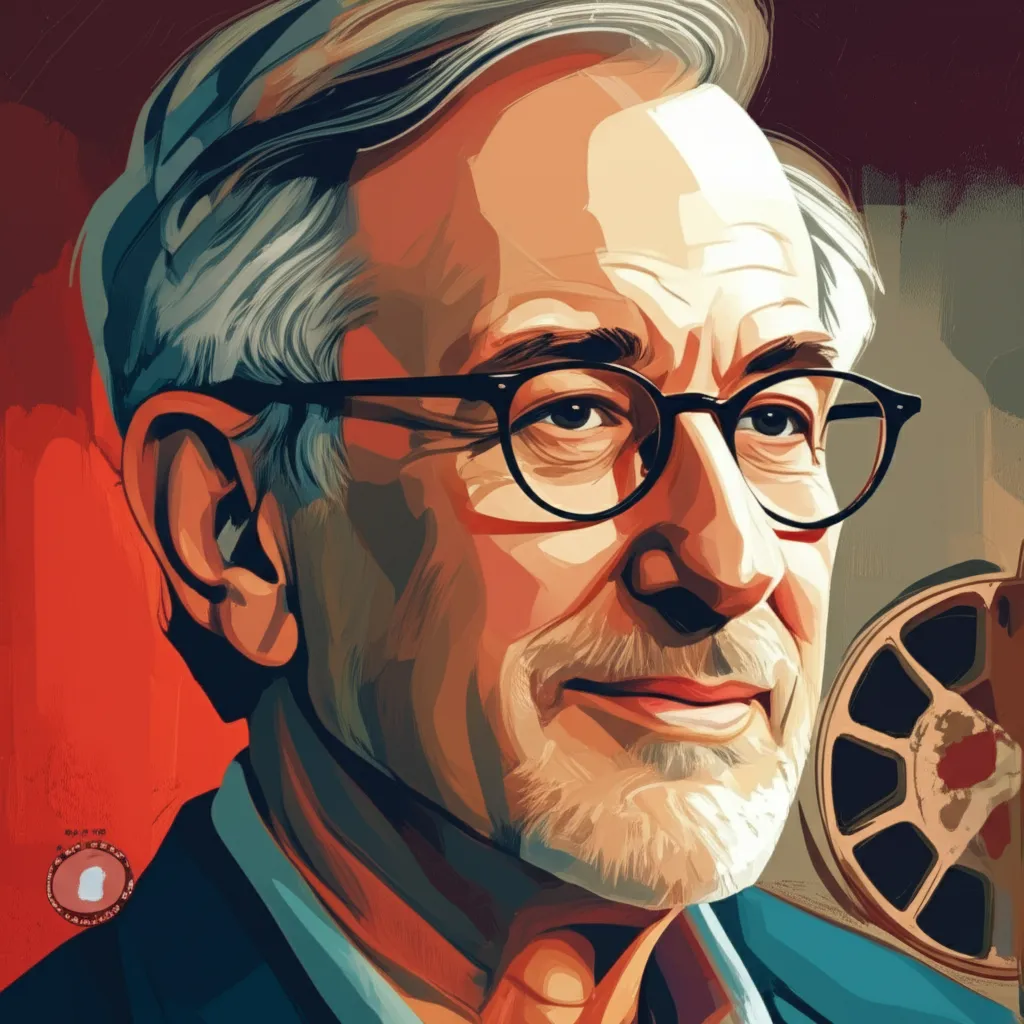 Artistic portrait of Steven Spielberg