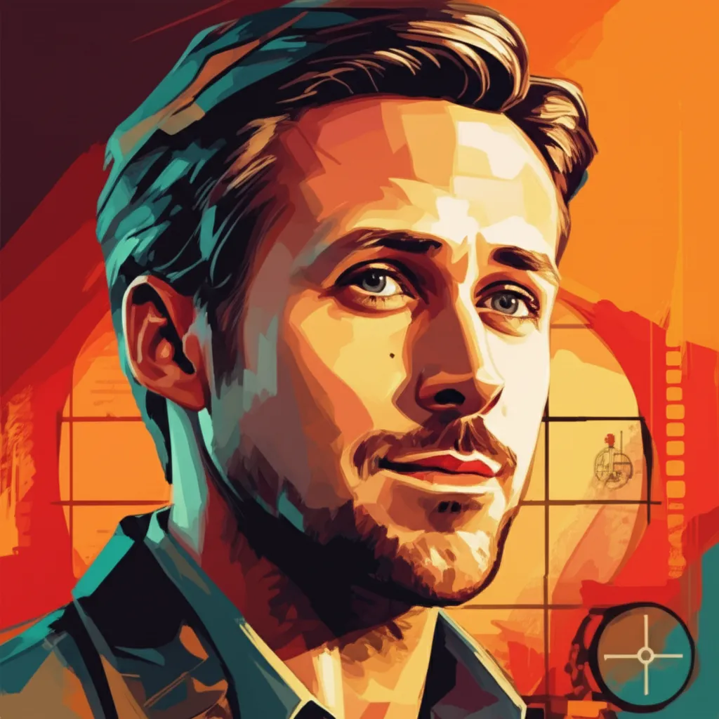 Artistic portrait of Ryan Gosling