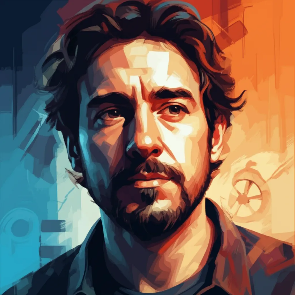 Artistic portrait of Alejandro Amenábar