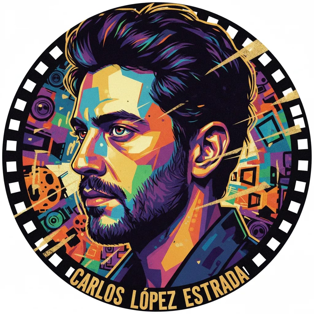 Artistic portrait of Carlos López Estrada
