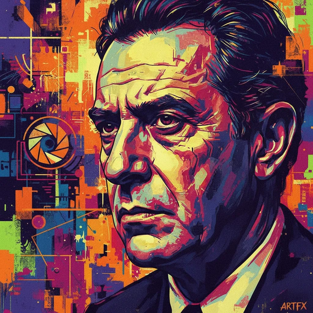 Artistic portrait of Gillo Pontecorvo
