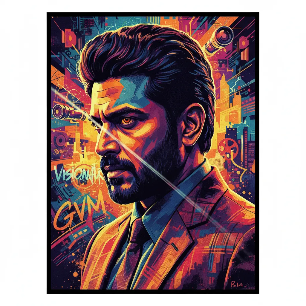 Artistic portrait of Gautham Vasudev Menon