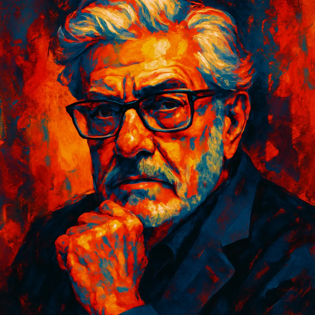 Artistic portrait of Ettore Scola