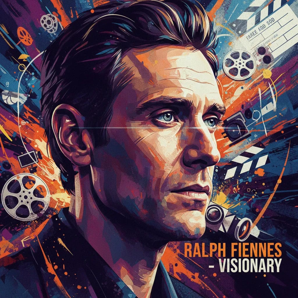 Artistic portrait of Ralph Fiennes