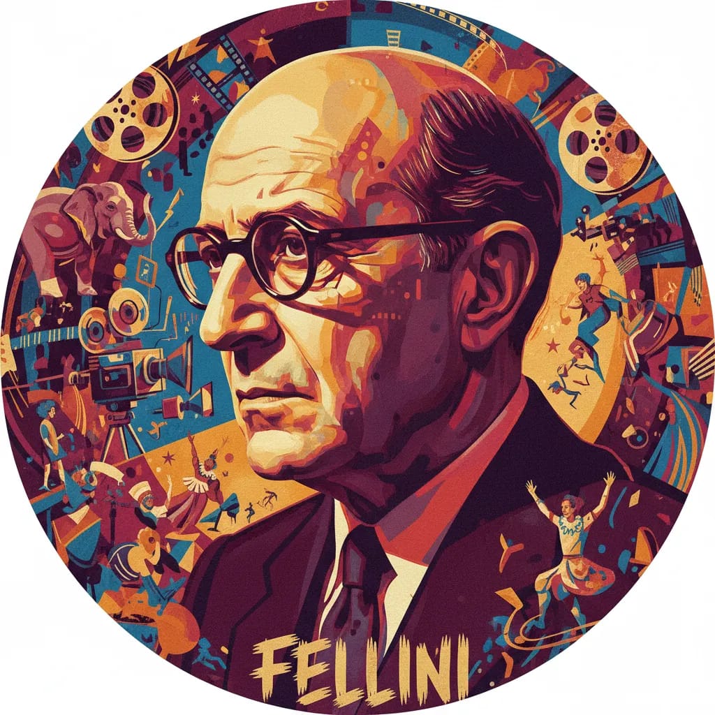 Artistic portrait of Federico Fellini