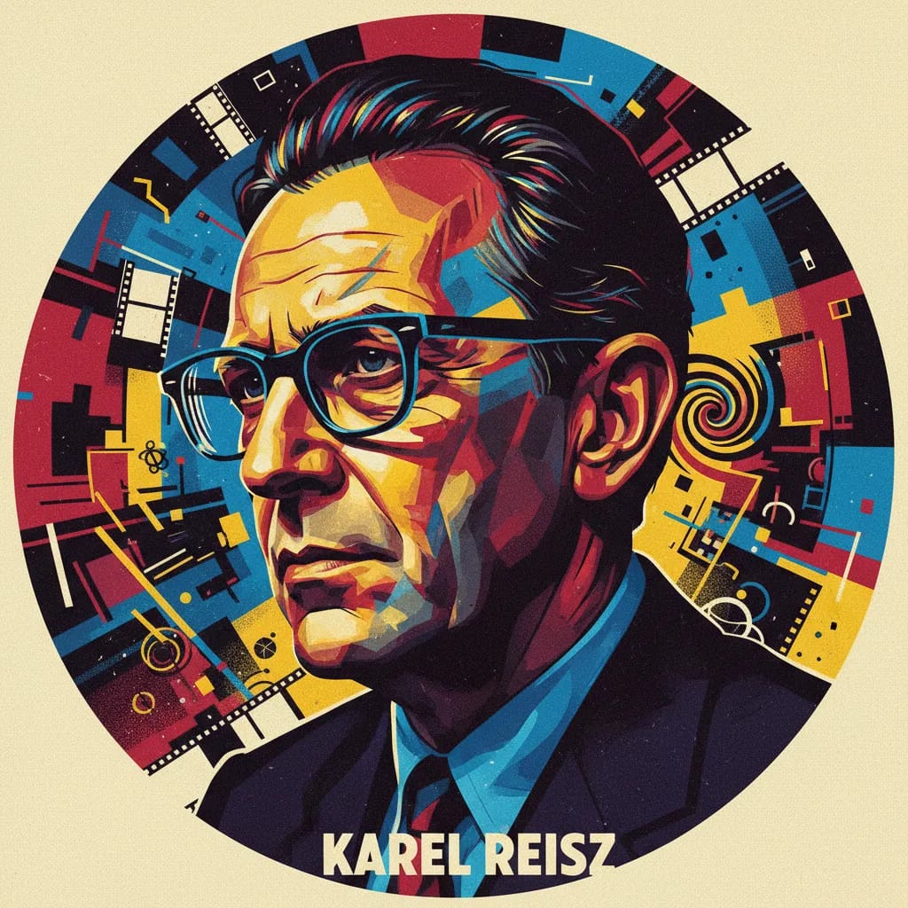 Artistic portrait of Karel Reisz