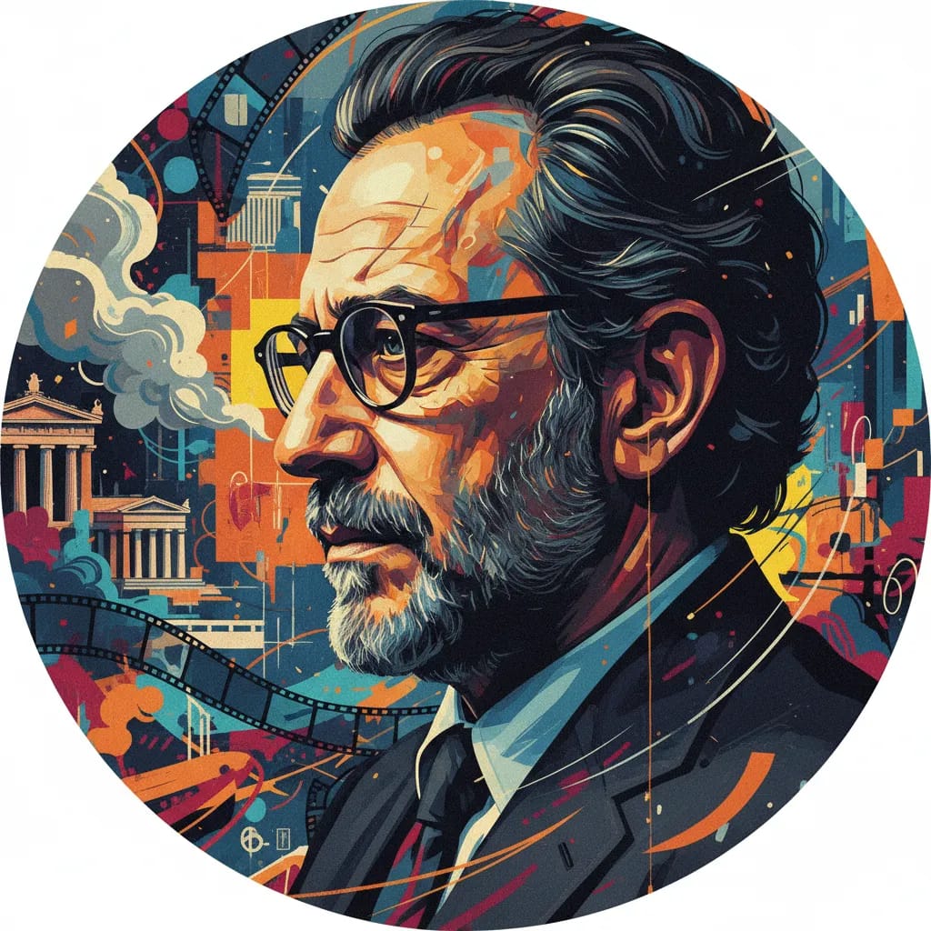 Artistic portrait of Theodoros Angelopoulos